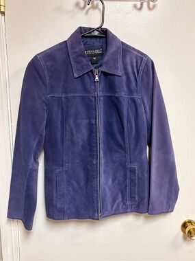 Bernardo Nordstrom Purple Suede Leather Zip Jacket XS